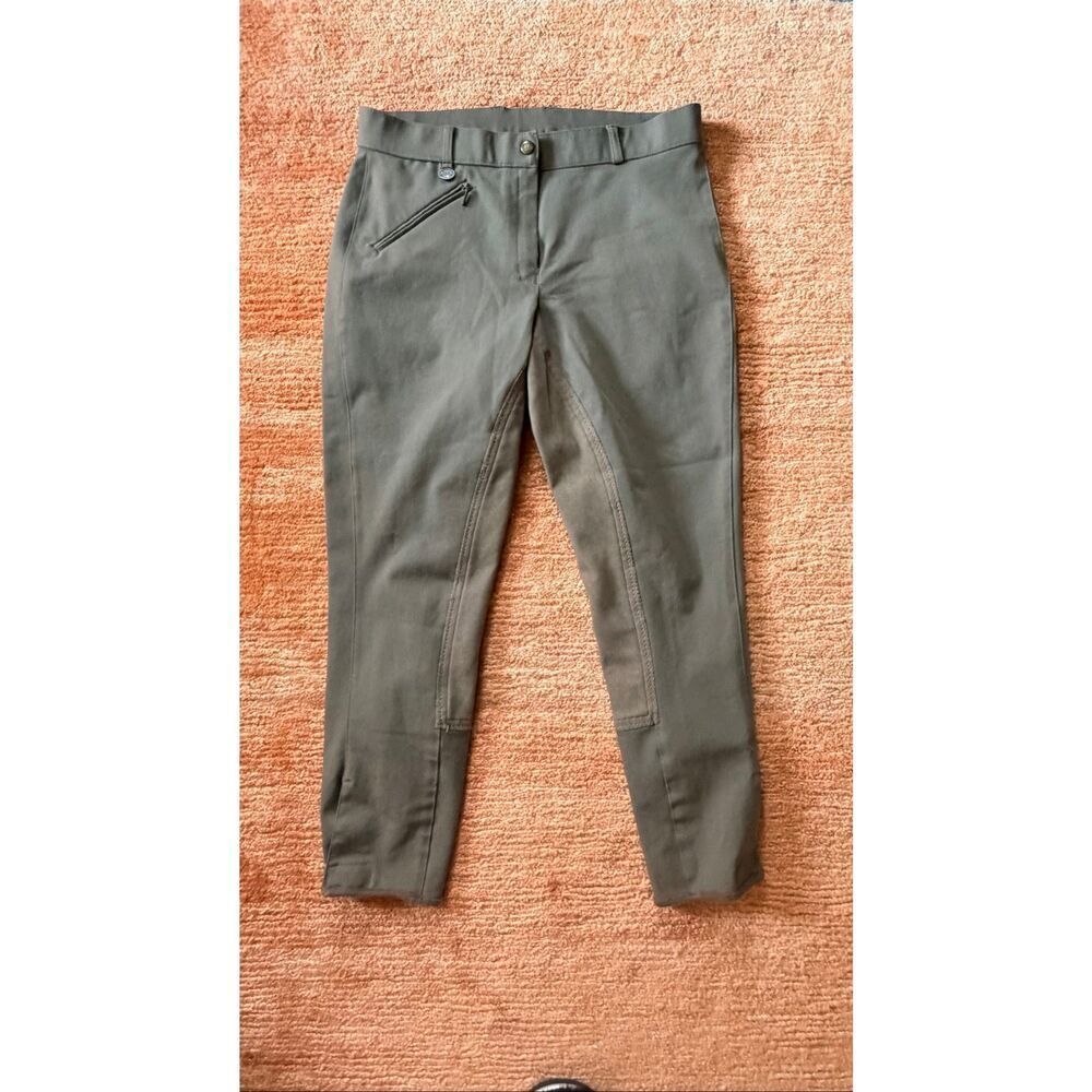 Ovation Brown Riding Breeches Knee Patch Zip Ankle Size 8
